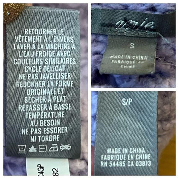 Aerie Sweater Chunky Knit Pointelle Crochet Oversized Purple Women’s Size Small - Picture 11 of 12